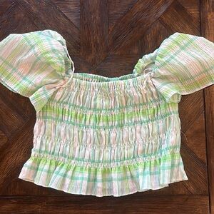 Green and White Top from Zara